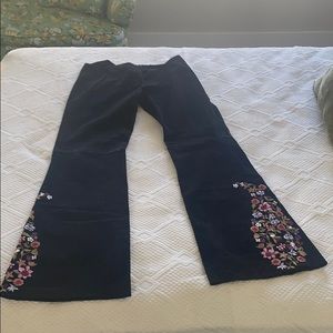 Betsy Johnson black corduroy flared pants